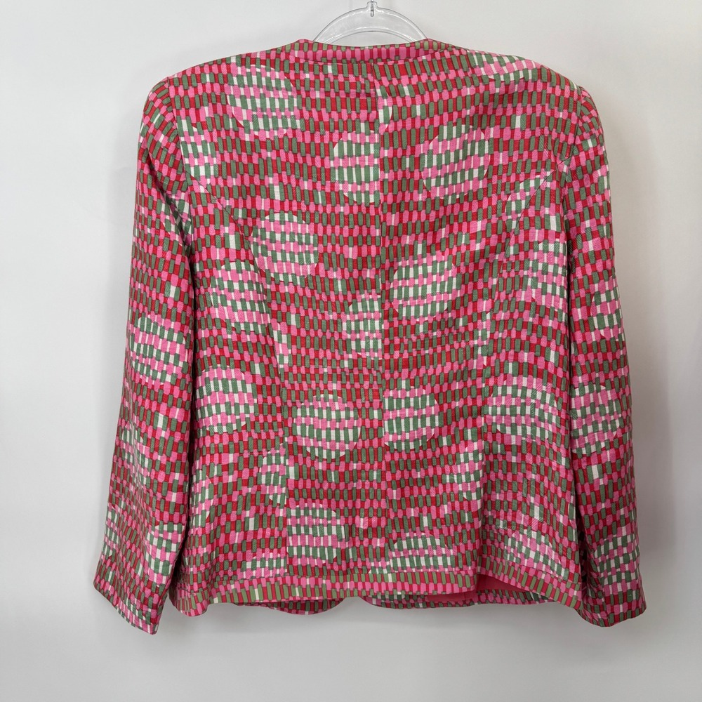 Anne Crimmins Skirt Suit Set Womens 12 Pink Geometric Coquette Vintage - Picture 10 of 16